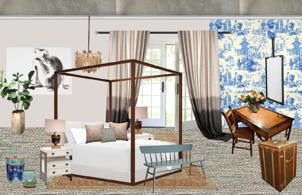 Master bedroom by Bridgid Coulter, principal of Bridgid Coulter Design.