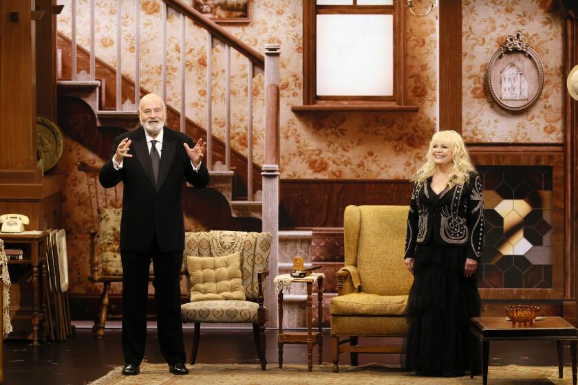 Los Angeles, CA - January 15: Rob Reiner and Sally Struthers at the 75th Primetime Emmy Awards at the Peacock Theater in Los Angeles, CA, Monday, Jan. 15, 2024. (Robert Gauthier / Los Angeles Times)