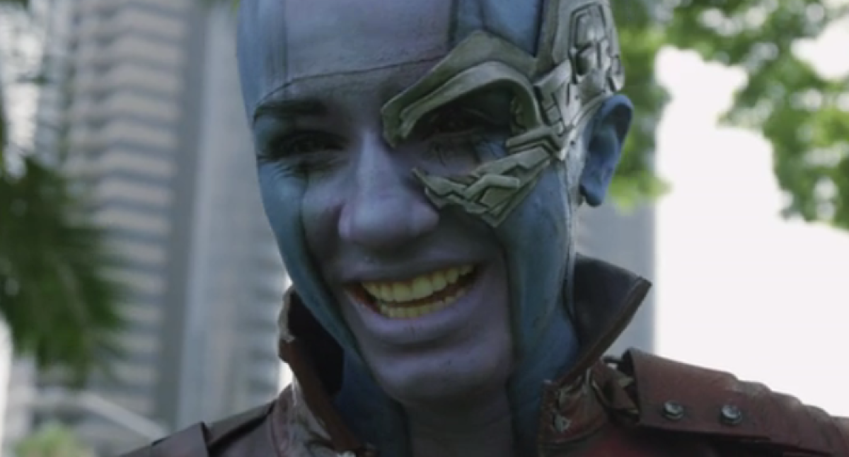 Comic-Con cosplayer AmberSkies transforms herself into Nebula from "Guardians of the Galaxy."