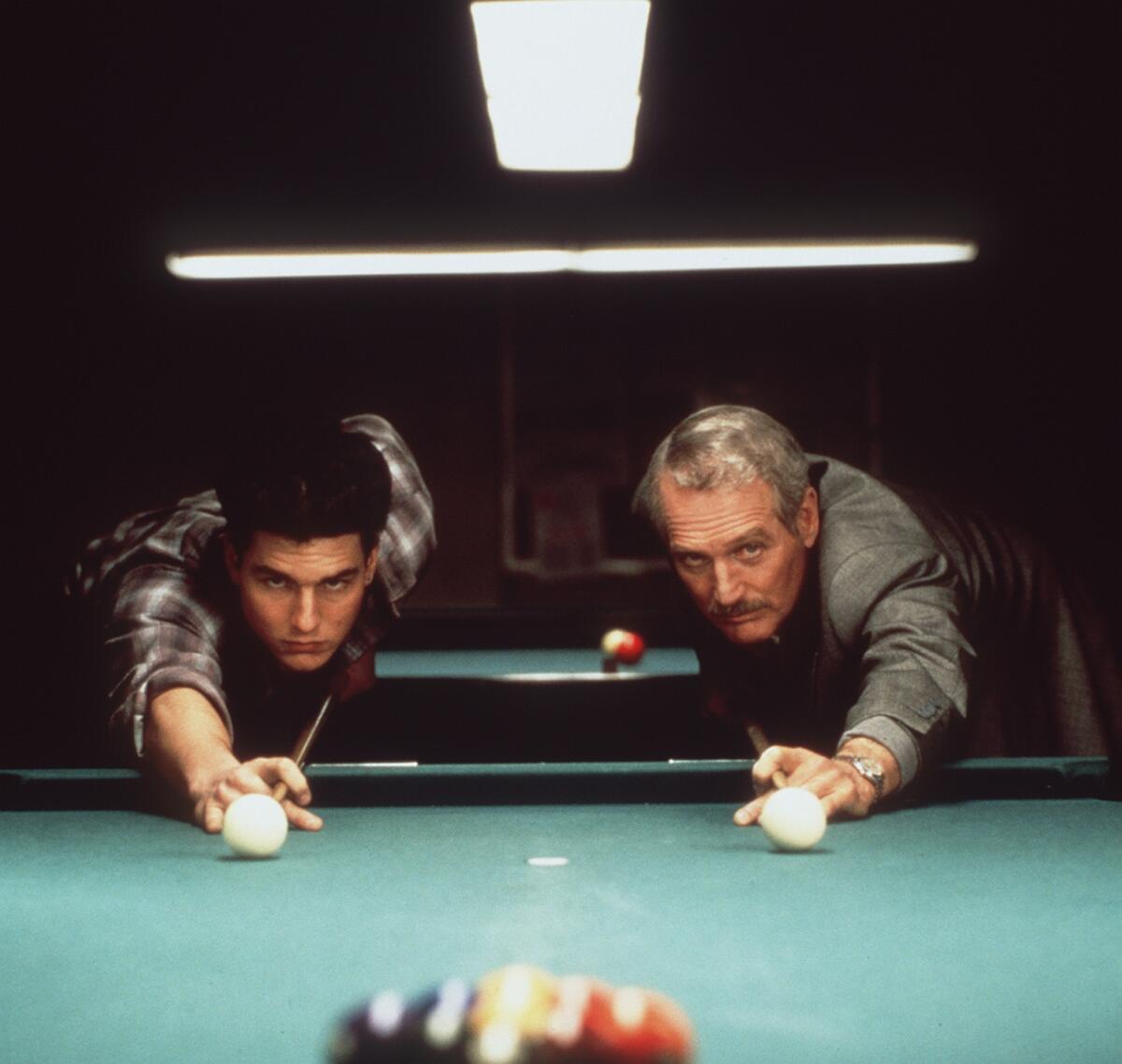 Tom Cruise, left, and Paul Newman in "The Color of Money."