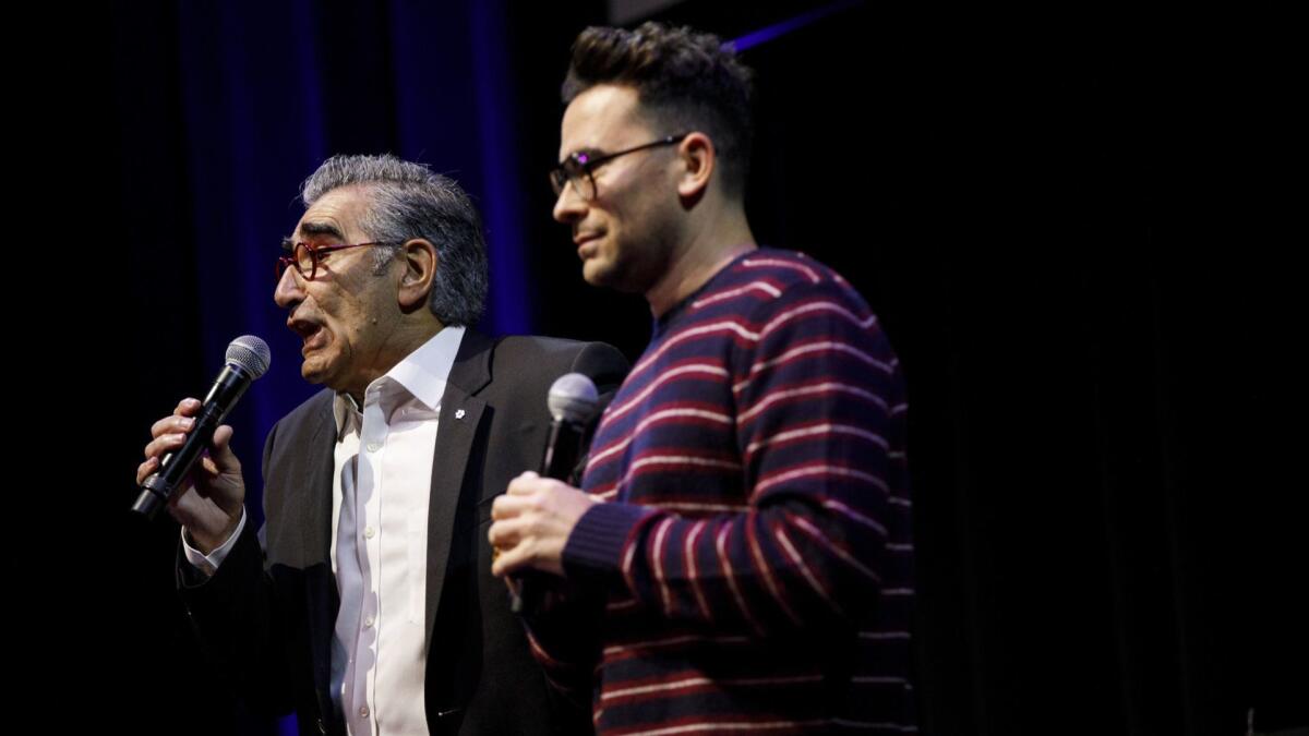 Eugene Levy and Dan Levy at Schitt's Creek Live at the Theater at the Ace Hotel.