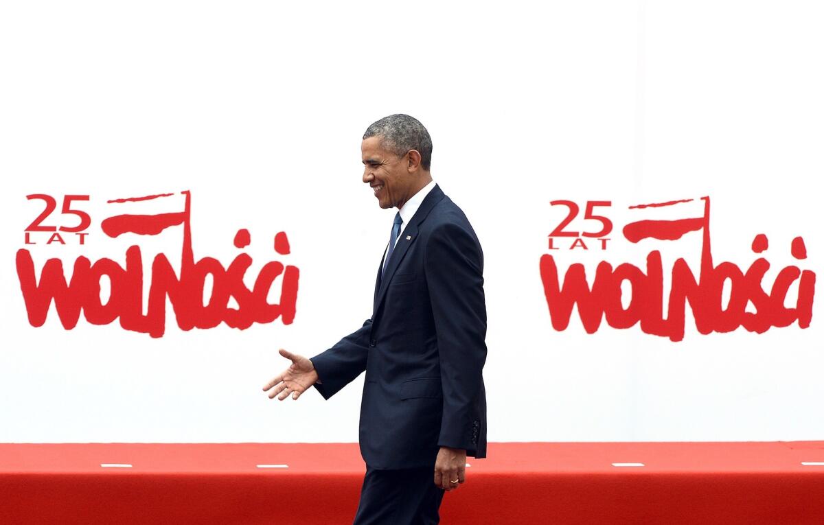 President Barack Obama at a Warsaw event honoring the 25th anniversary of elections that led to the end of communist rule in Poland.