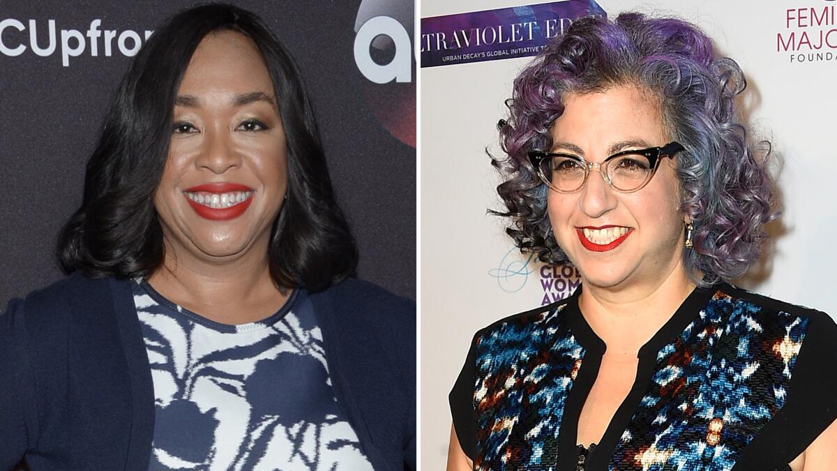 Executive producers Shonda Rhimes and Jenji Kohan were honored Monday at the Feminist Majority Foundation's 10th Global Women's Rights Awards.