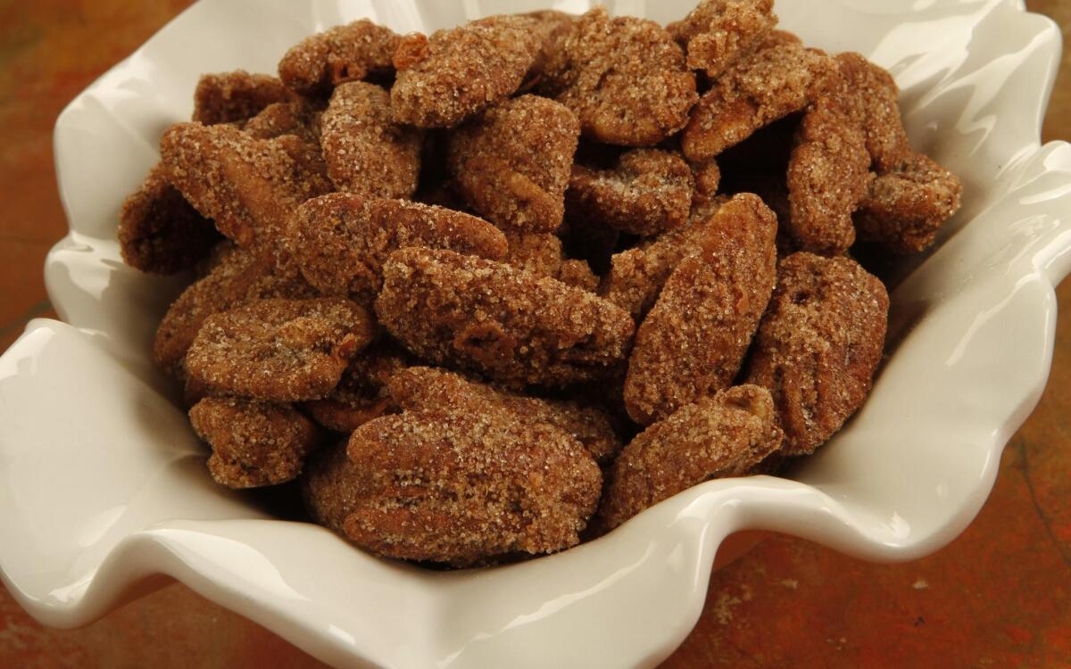 Spiced candied pecans