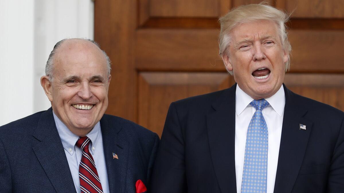 Rudy Giuliani with President-elect Donald Trump on Nov. 20, 2016.