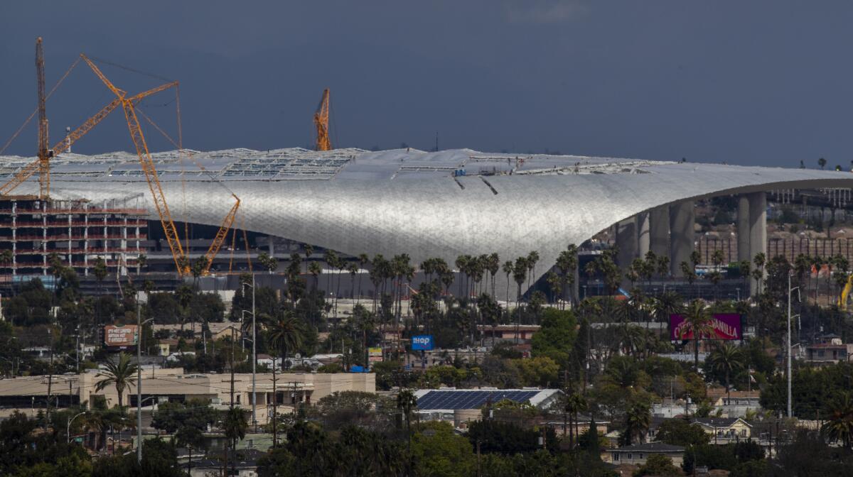SoFi Stadium in Inglewood, which is under construction, was scheduled to play host to the International Champions Cup soccer tournament.