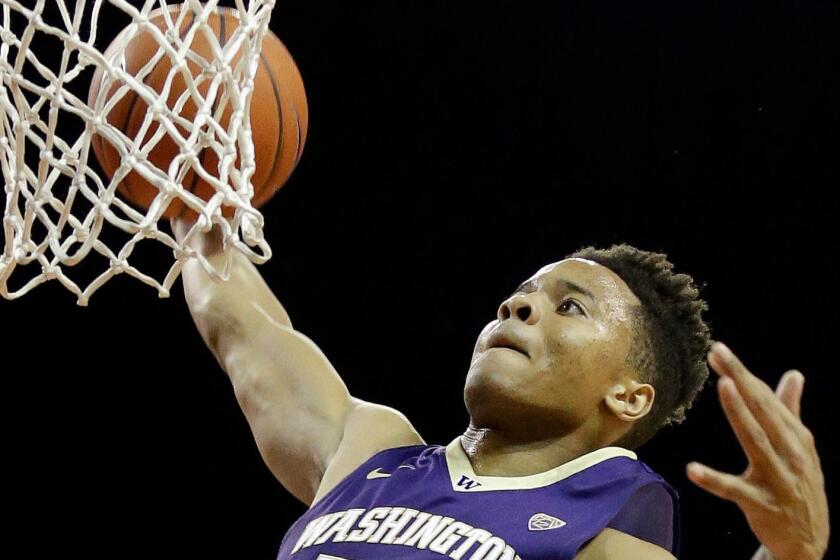 Washington's Markelle Fultz goes up for a dunk against Seattle during the second half of an NCAA college basketball game Thursday, Dec. 22, 2016, in Seattle. (AP Photo/Elaine Thompson)