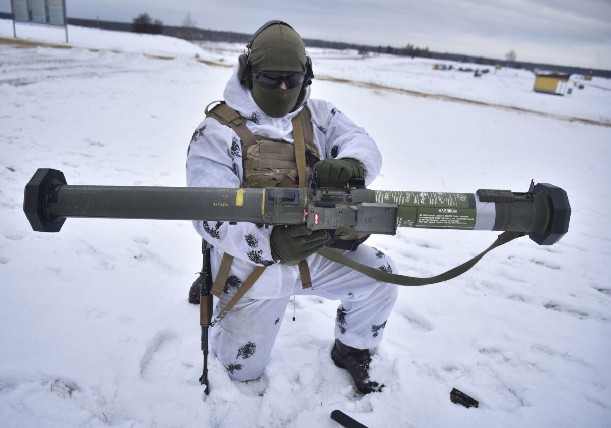 Ukrainian soldier with missile launcher