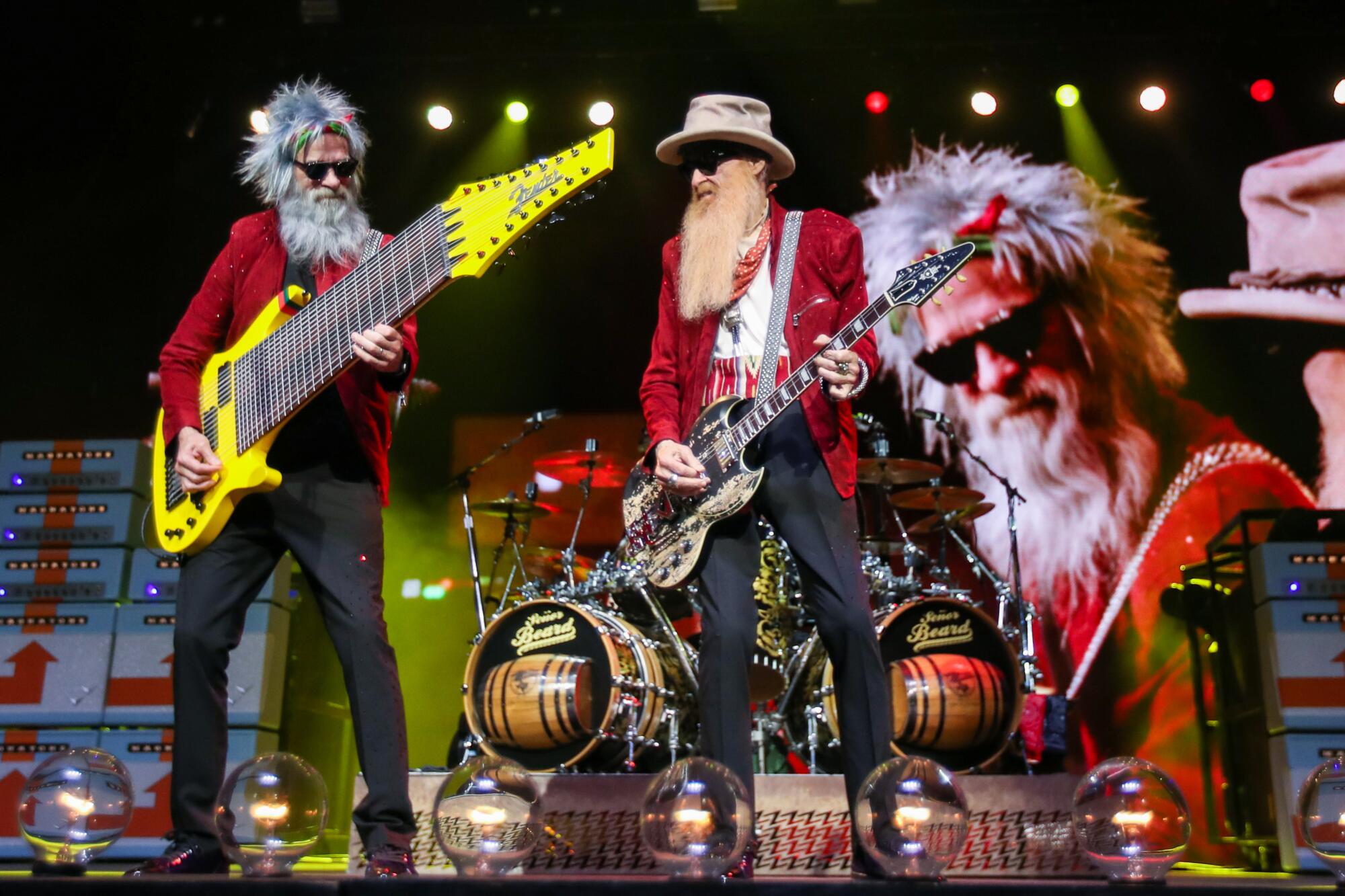 ZZ Top performs on the Palomino Stage on the first day of Stagecoach 2023.