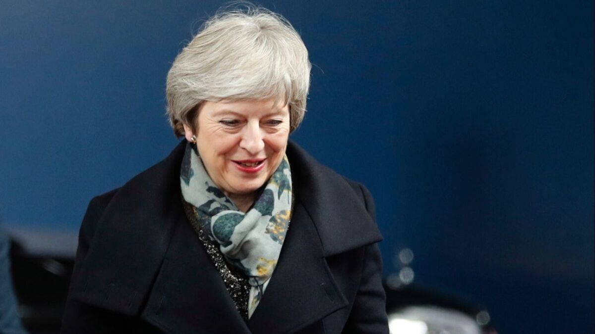 British Prime Minister Theresa May arrives for a meeting at the European Council in Brussels on Tuesday.