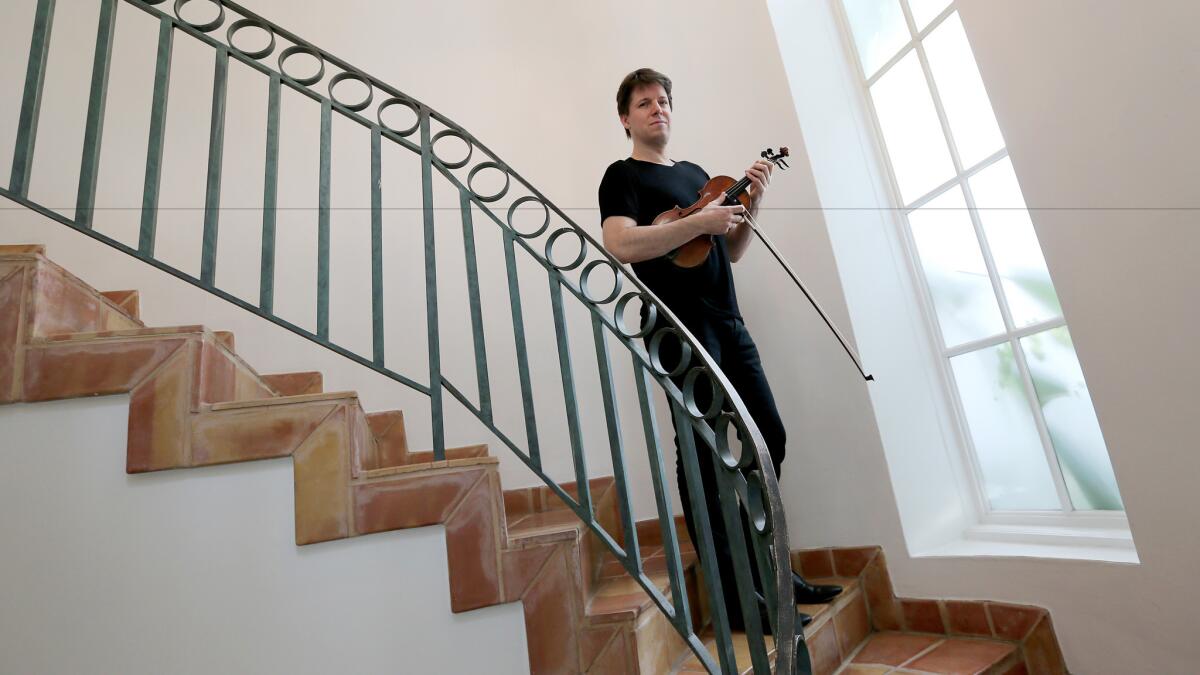 Violinist Joshua Bell at the Sunset Marquis Hotel in West Hollywood.