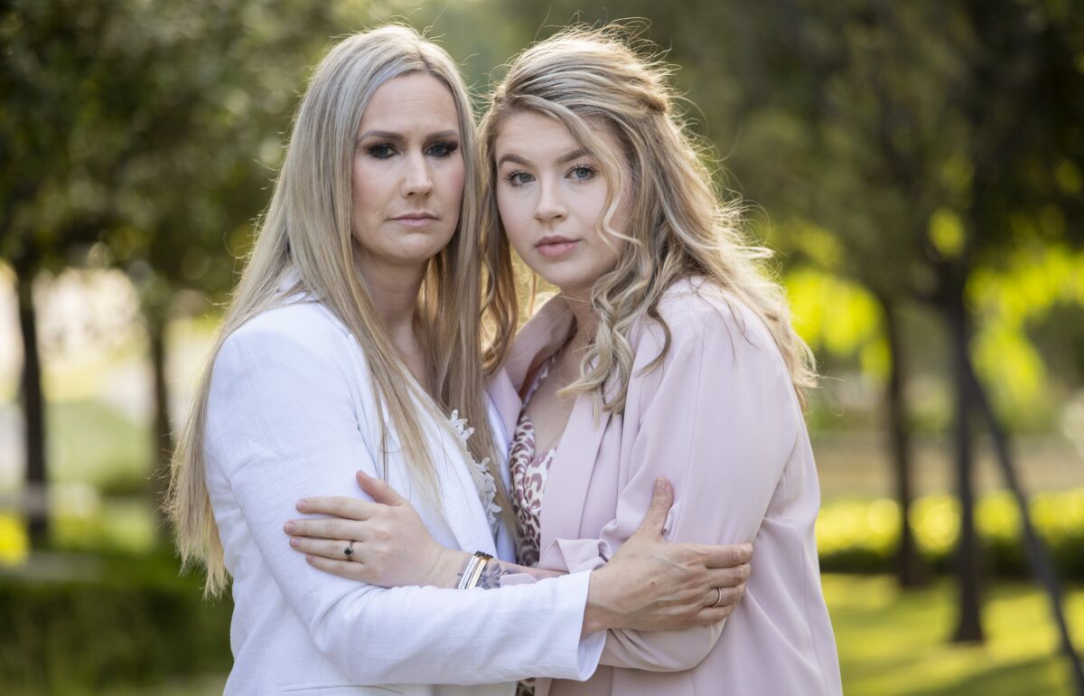 Amanda Carley, left, and daughter Madisyn Carley, 20,
