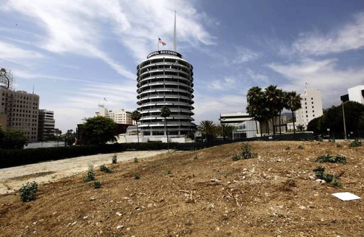 Developers plan to build two skyscrapers near the Capitol Records building in Hollywood.