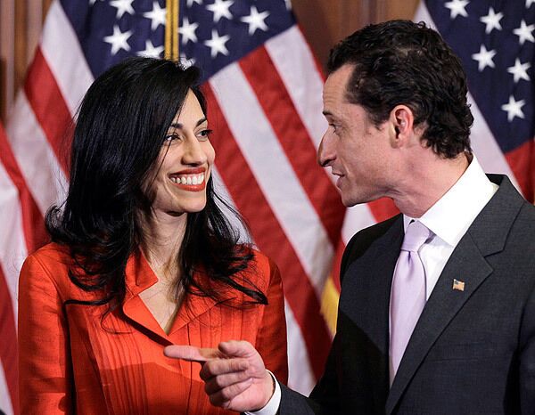 Anthony Weiner and his wife, Huma Abedin