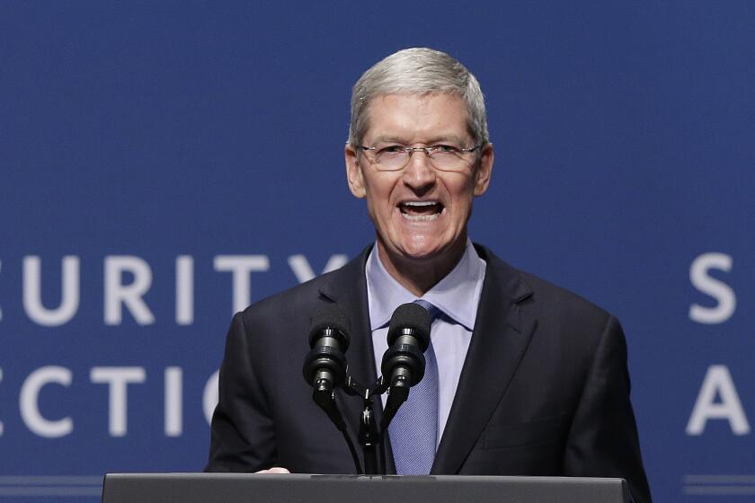 "We have a straightforward business model that's based on selling the best products and services in the world, not on selling your data," Apple CEO Tim Cook said Friday at Stanford University.