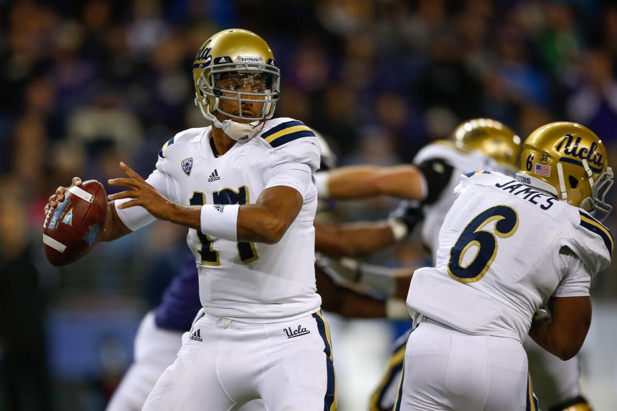 UCLA quarterback Brett Hundley says the Bruins just want "to be in the discussion at the end of the season."