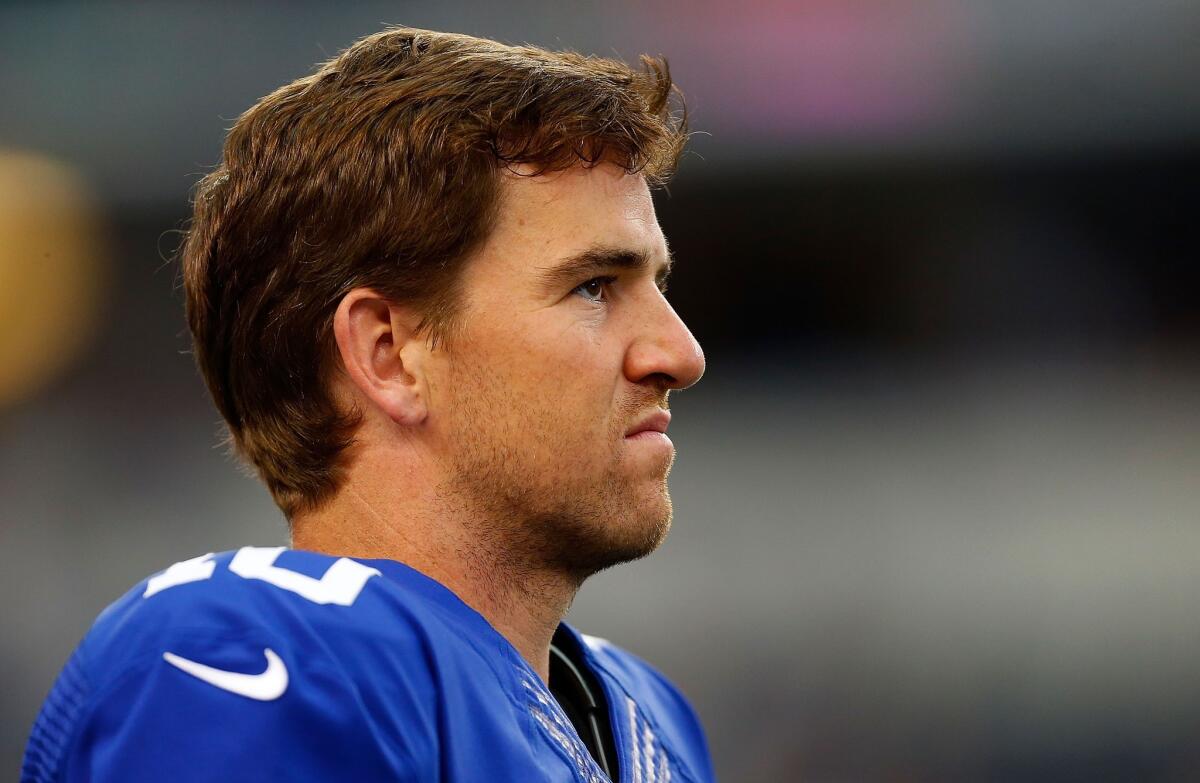 New York Giants quarterback Eli Manning is one of several NFL players who will be featured in public service announcements against domestic violence during Thursday night's NFL game between the Broncos and the Chargers.