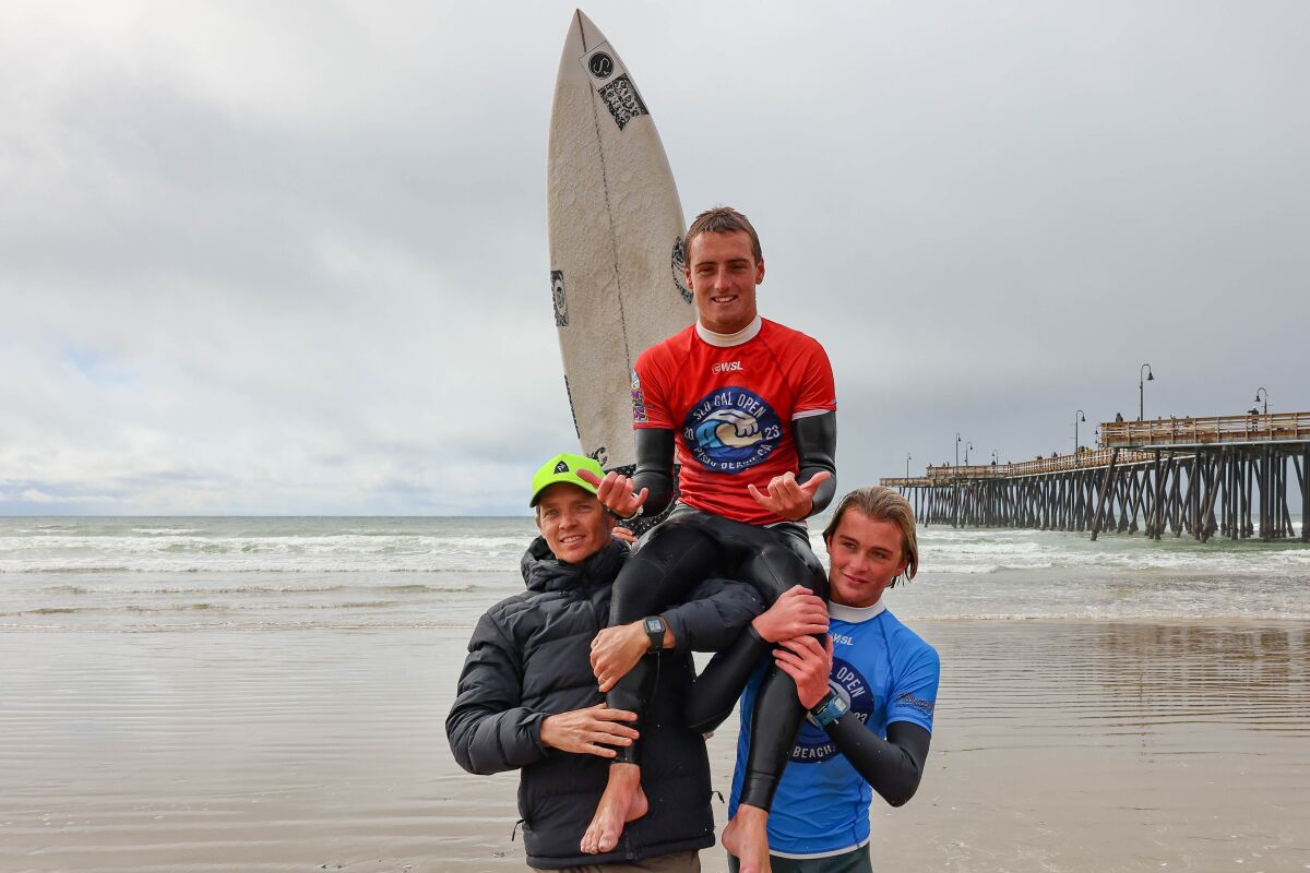 Levi Slawson wins the SLO CAL Open at Pismo Beach Pro Junior on Jan. 29 in Pismo Beach.