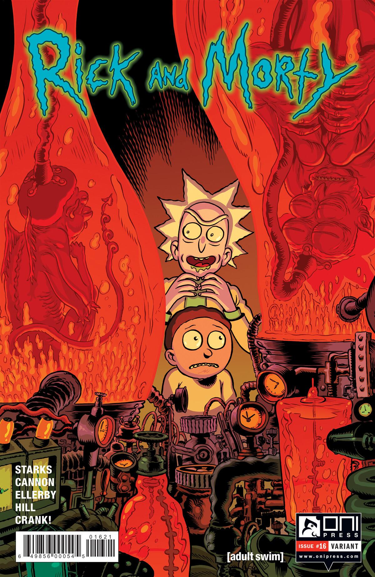 The variant cover for "Rick and Morty" No. 16 by Troy Nixey and Dave McCaig.