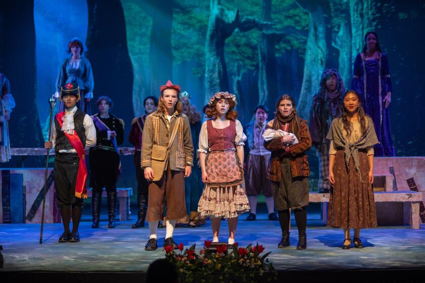 The cast of Mt. Carmel’s “Into the Woods” included Tatu Garcia, Xan Proctor, Mia Moller, Nico Linden and Chloe Flores. 
