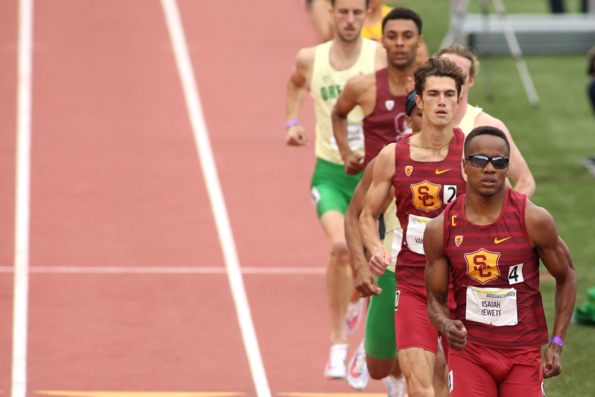 USC's Isaiah Jewett runs in the 800-meter final at the Pac-12 track and field championships on May 16.