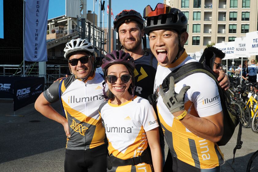 Cyclists, runners and spinners raised funds for cancer research at Padres Pedal the Cause at Petco Park on Saturday, Nov. 16, 2019.