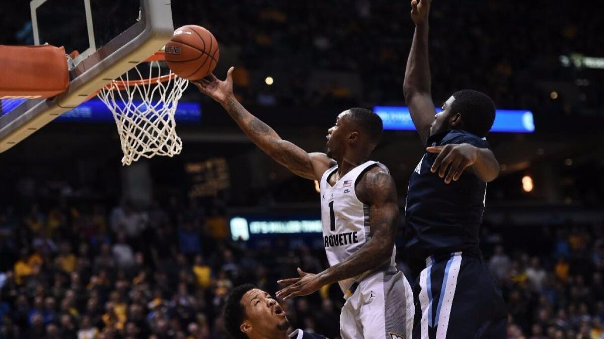Marquette guard Duane Wilson drives to the basket during a game against No. 1 Villanova on Jan. 24.