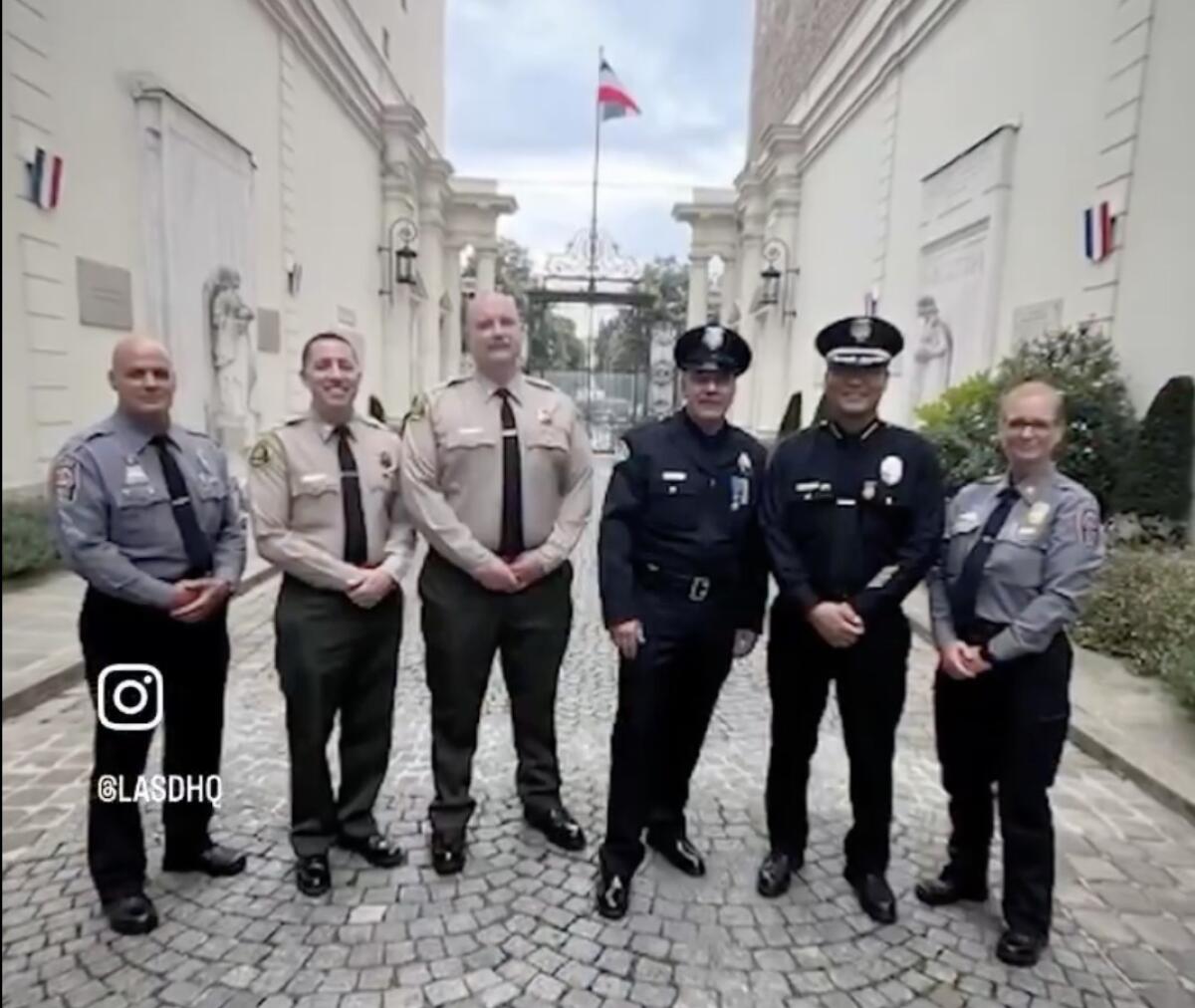 Members of the Los Angeles Sheriff's Department in Paris for the 2024 Olympics.