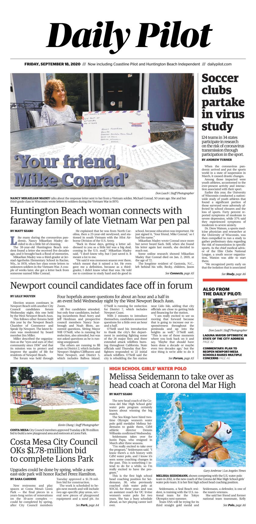 Daily Pilot eNewspaper Friday, Sept. 18, 2020 Los Angeles Times