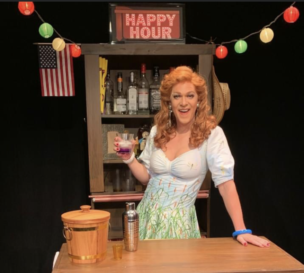 Kris Andersson as Dixie Longate in "Dixie's Happy Hour."