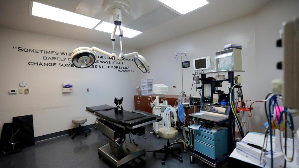Medical operating room at Whole Women's Health clinic in McAllen, Texas.