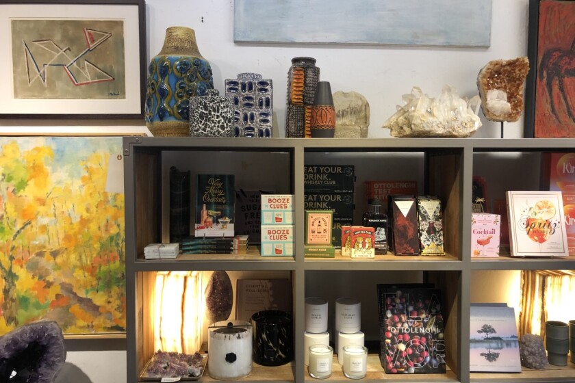 Books, ceramics and candles at Mush
