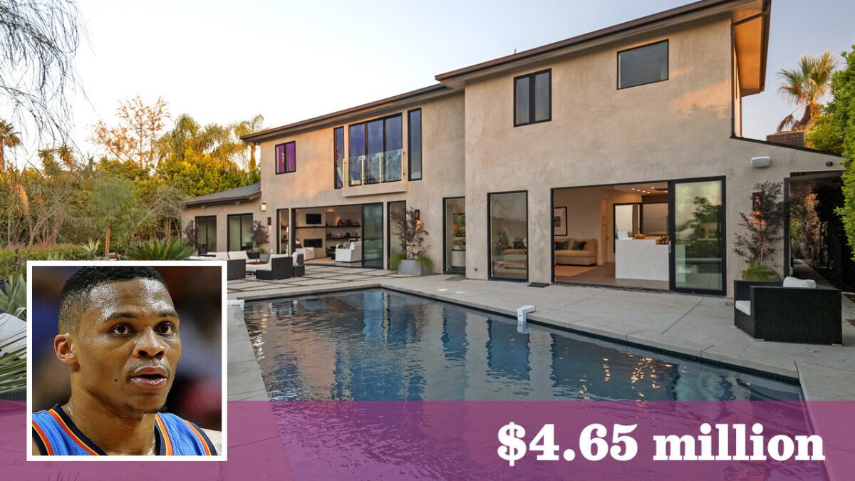 NBA star Russell Westbrook bought the Beverly Crest-area home from TV personality Scott Disick for $4.65 million.