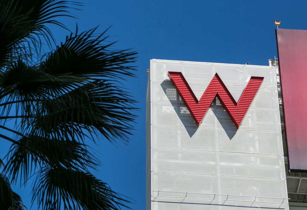 The W Hotel in Hollywood is part of Connecticut-based hotelier Starwood, which has warned of a data breach at dozens of its properties.