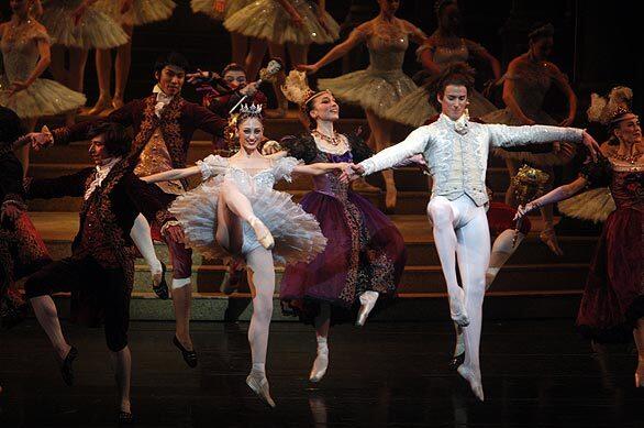 Victoria Jaiani is Cinderella to Miguel Angel Blanco's Prince during the Joffrey Ballet's performance of "Cinderella" at the Dorothy Chandler Pavilion in L.A.