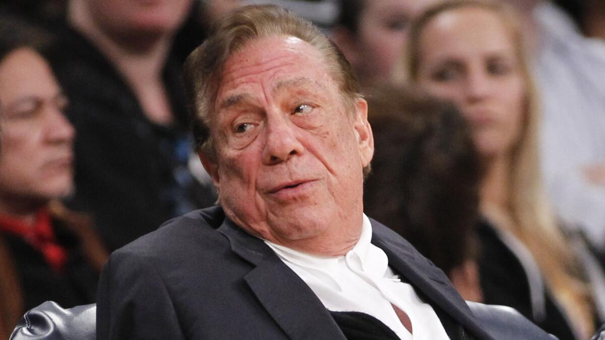 Former Clippers owner Donald Sterling looks on during a game at Staples Center in 2011.