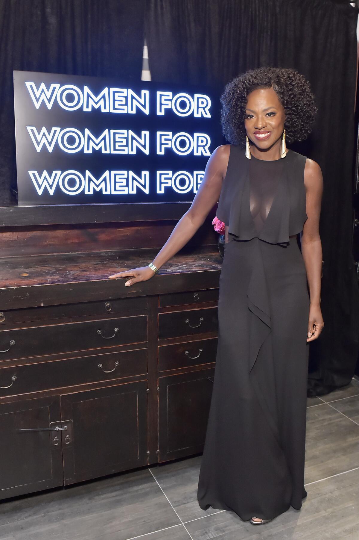 Viola Davis at Women In Film's pre-Oscars cocktail party presented by Max Mara and Lancôme at Crustacean Beverly Hills on Friday.