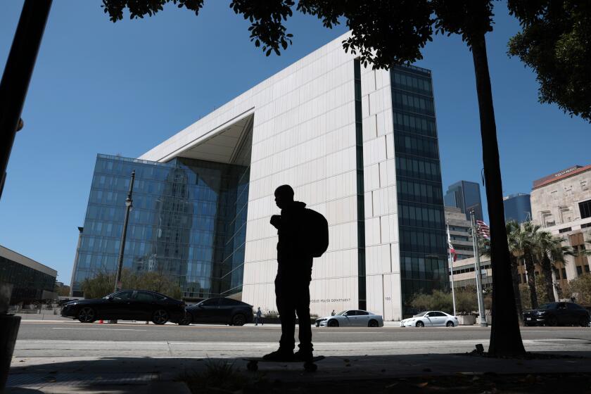 LOS ANGELES, CA JULY 28, 2026 -- An exterior view of Los Angeles Police Department headquarters in Los Angeles on July 28, 2026. (Robert Gauthier / Los Angeles Times)