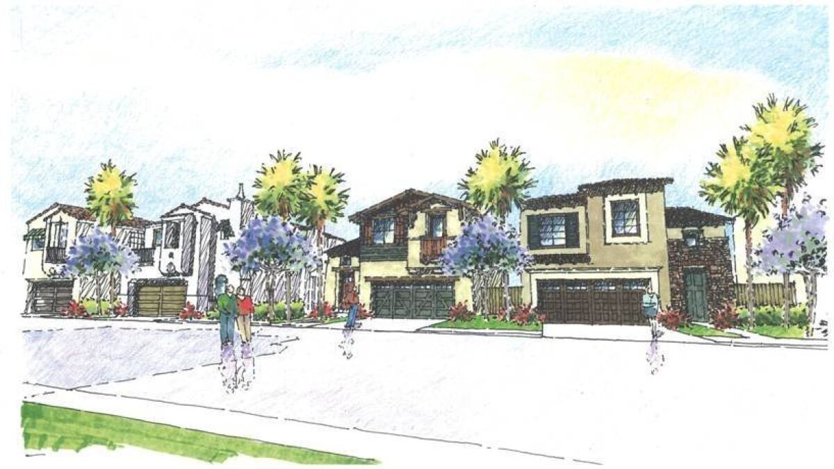 Rendering of the proposed Pacific Ridge gated community at Rancho Del Oro, which would include 314 single family homes and townhomes.