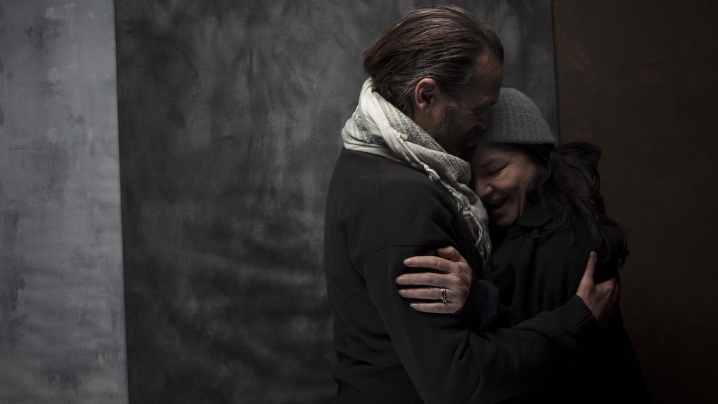 Joaquin Phoenix and director Lynne Ramsay from the film "You Were Never Really Here."