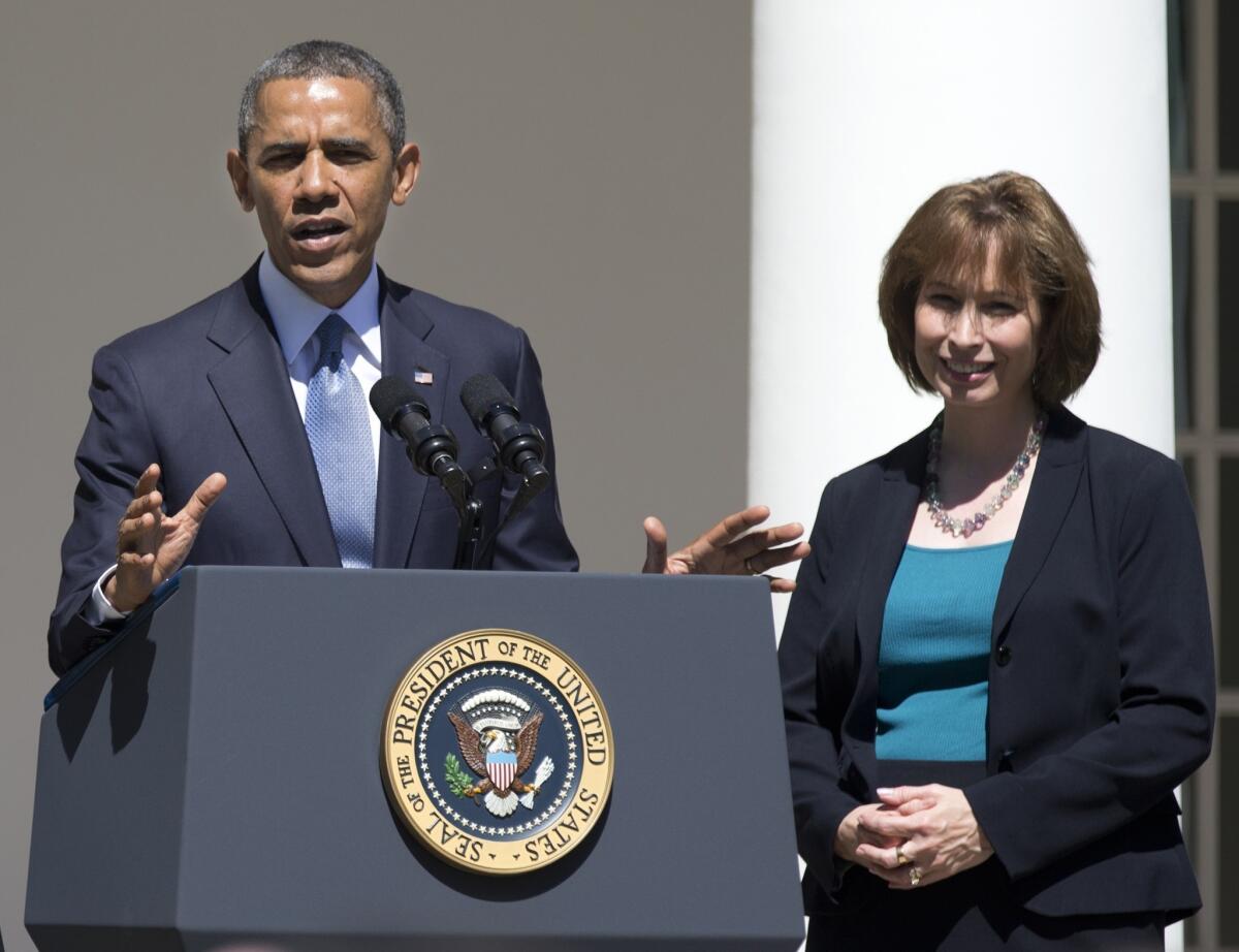 President Obama introduces Patricia Millett in June. The Senate confirmed Millett to the U.S. Court of Appeals for the District of Columbia Circuit.
