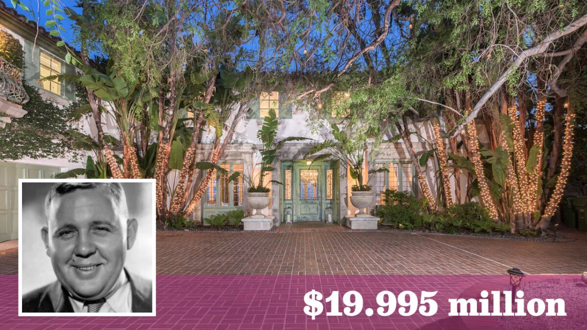 The onetime Pacific Palisades home of Oscar-winning actor Charles Laughton is for sale at $19.995 million.