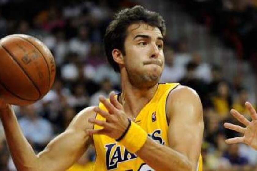 Guard Sasha Vujacic in the Lakers' season opener last month against the Clippers.