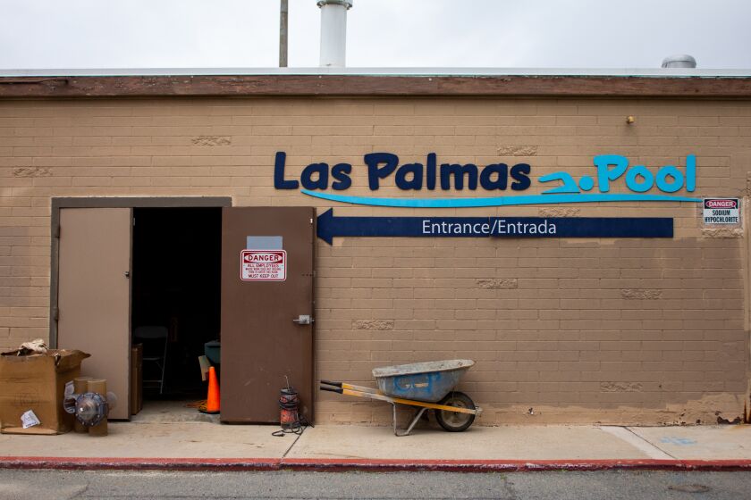 National City, CA - February 14: Las Palmas Municipal Pool is under construction Tuesday, February 13 in National City, CA. The facility is anticipated to open this summer.
