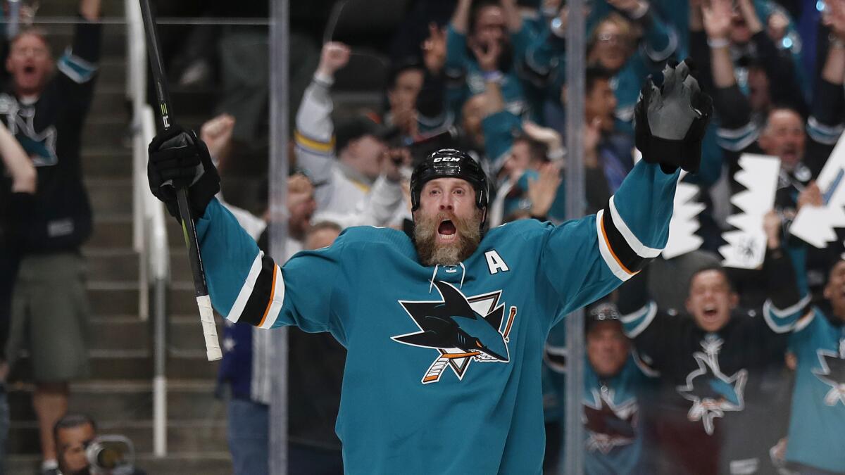 Patrick Marleau of the San Jose Sharks. With playoff beard, after the Hawks  took them out in 4 games.