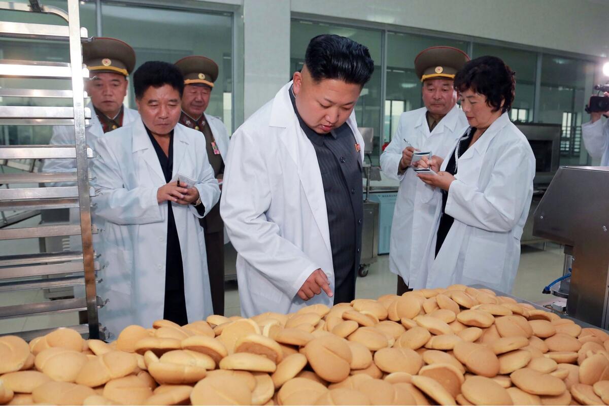 NORTH KOREA leader Kim Jong Un, shown inspecting a food factory, may be suffering weight gain's ill effects.