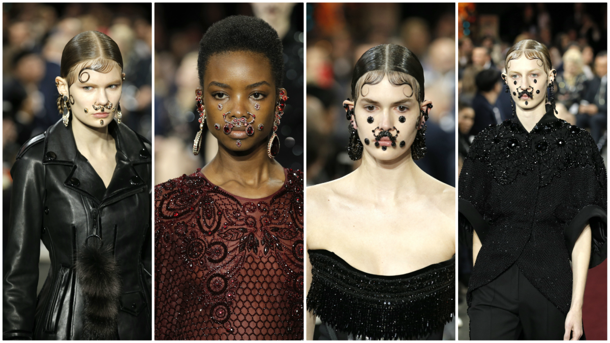 Elaborate nose rings and piercings at the Givenchy show. More Paris Fashion Week: Booth Moore's Photo Sphere diary | 7 funniest moments from PFW | "Zoolander 2" hits Paris | Street style photos
