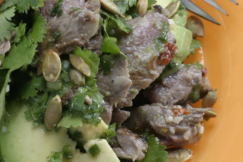 Thai salad reinvented with Southwestern flavors. Recipe: Steak salad