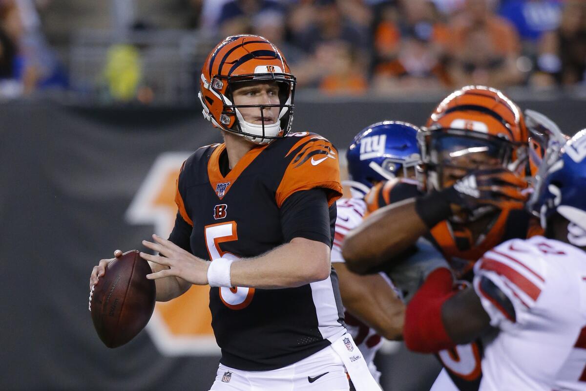 Cincinnati Bengals quarterback Ryan Finley will make his regular-season debut Sunday against the heavily favored Baltimore Ravens.