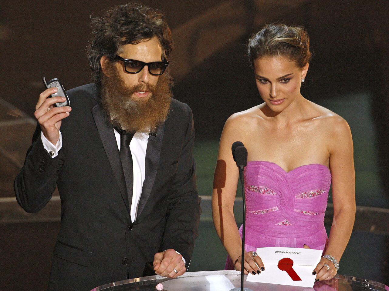 Ben Stiller and Natalie Portman present at the 81st Academy Awards.
